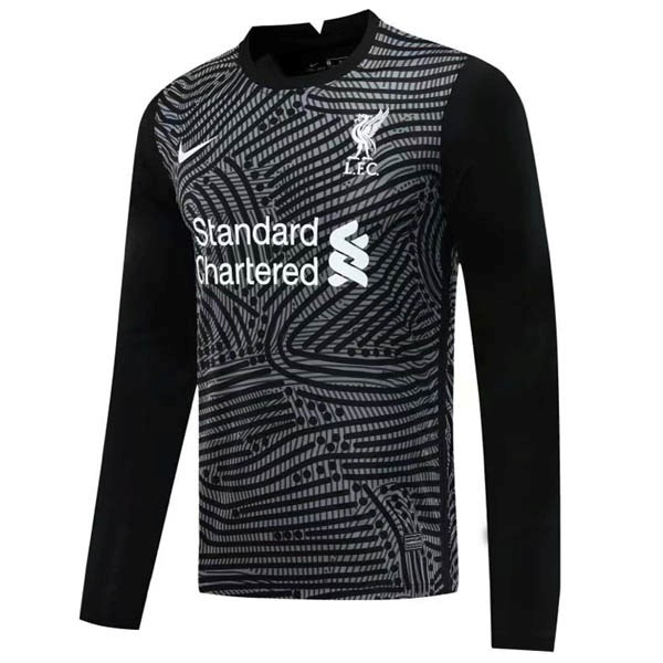 Camiseta Liverpool Replica Primera Ropa ML Portero 2020/21 Negro